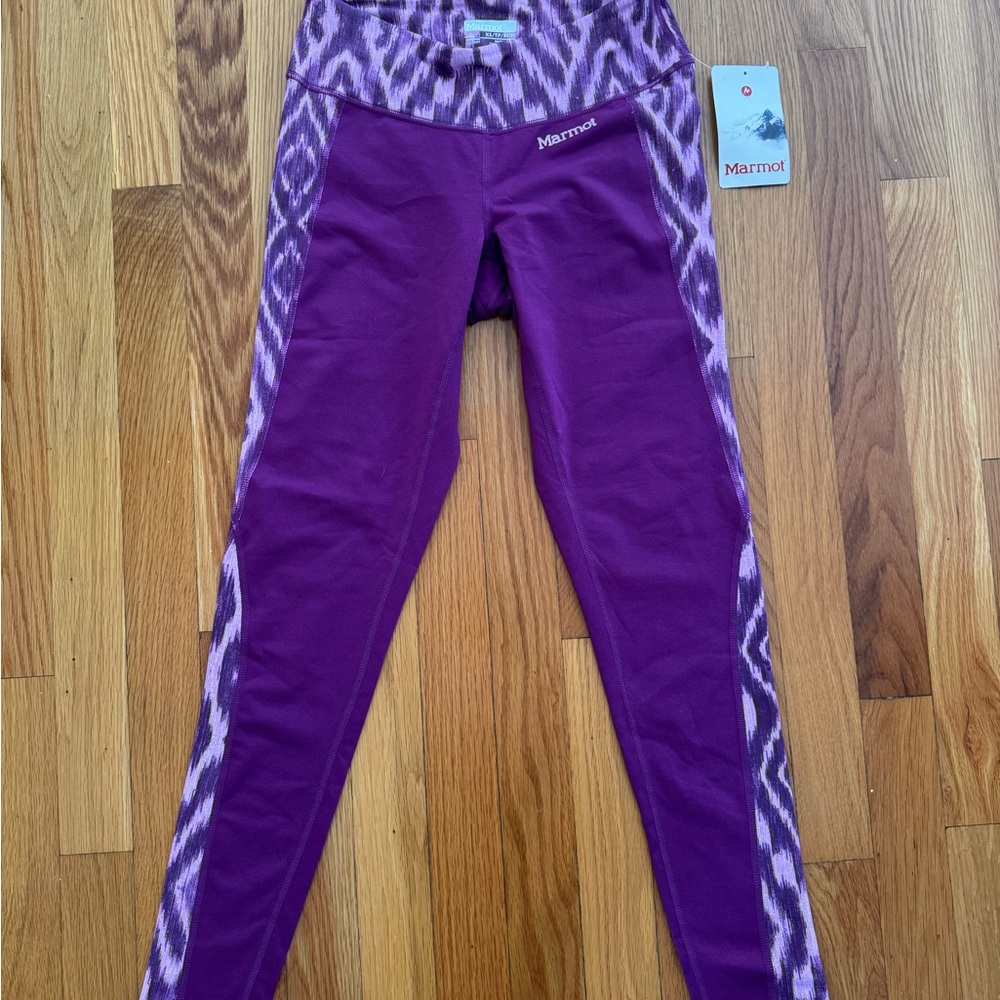 Marmot Women's Midweight Meghan Tight. Size XS, color Grape Textured Ikat